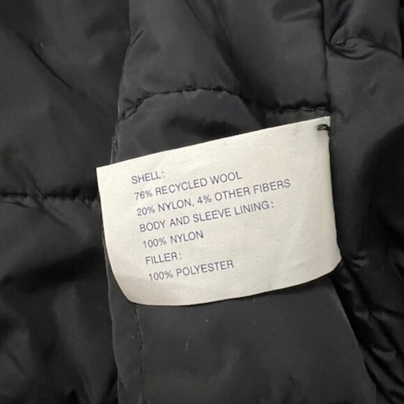 GAP Wool Blend Black & Gray Plaid Insulated Full Zip Jacket Coat Y2K Size XS - Picture 7 of 9